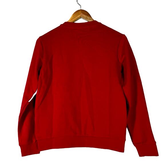 NWT Adidas Trefoil Sweatshirt Boys M Red Crewneck Logo Pullover Streetwear - Picture 5 of 7